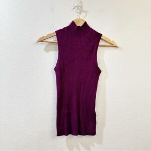 Madewell‎ Ribbed Mock-neck Sweater Tank in Wine Size Small